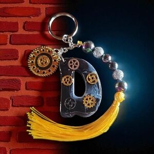 Black and Gold Keychain with Tassel